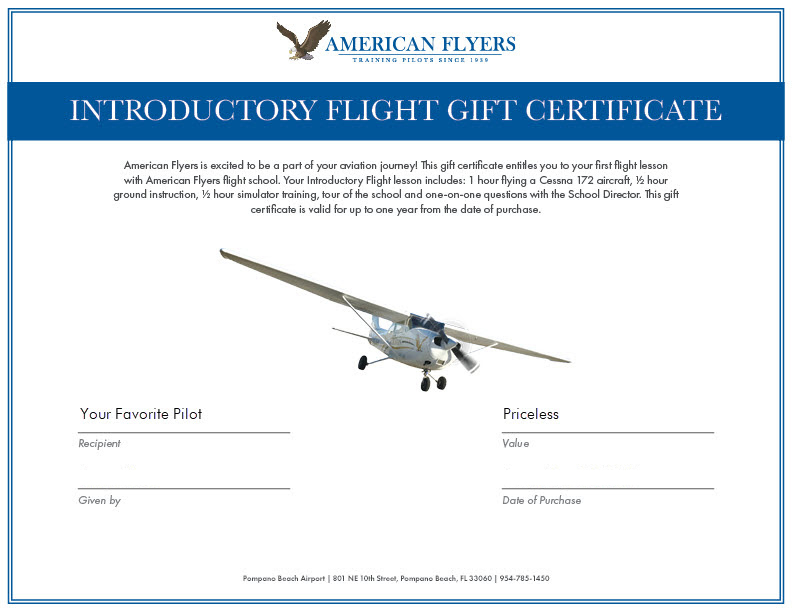 flight lesson as a gift