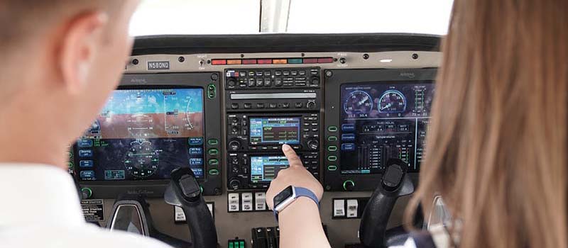 Dash CFI teaching cockpit dual displays